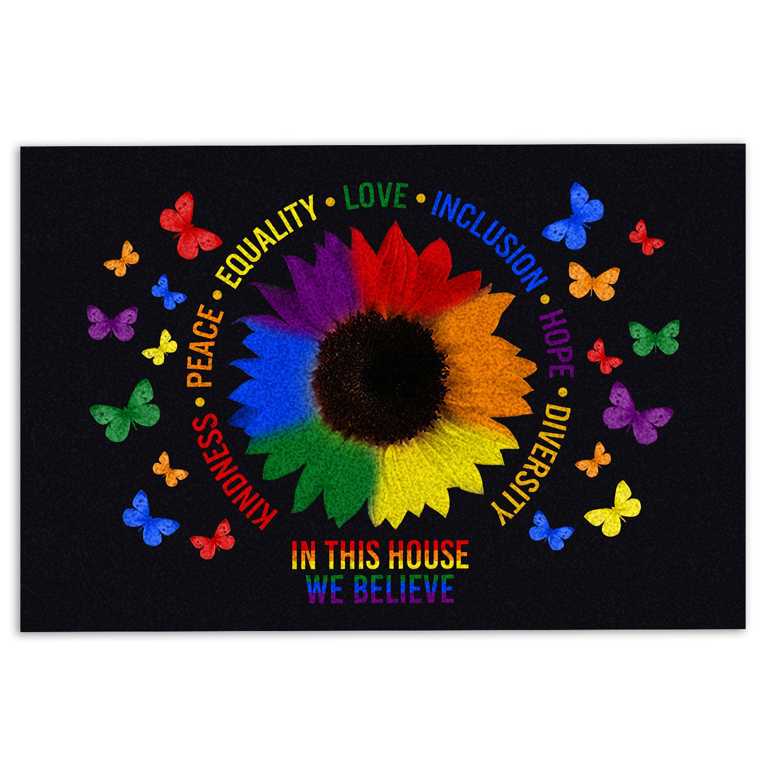 planting peace equality house Ohaprints Doormat Outdoor Indoor In This House We Believe Kindness