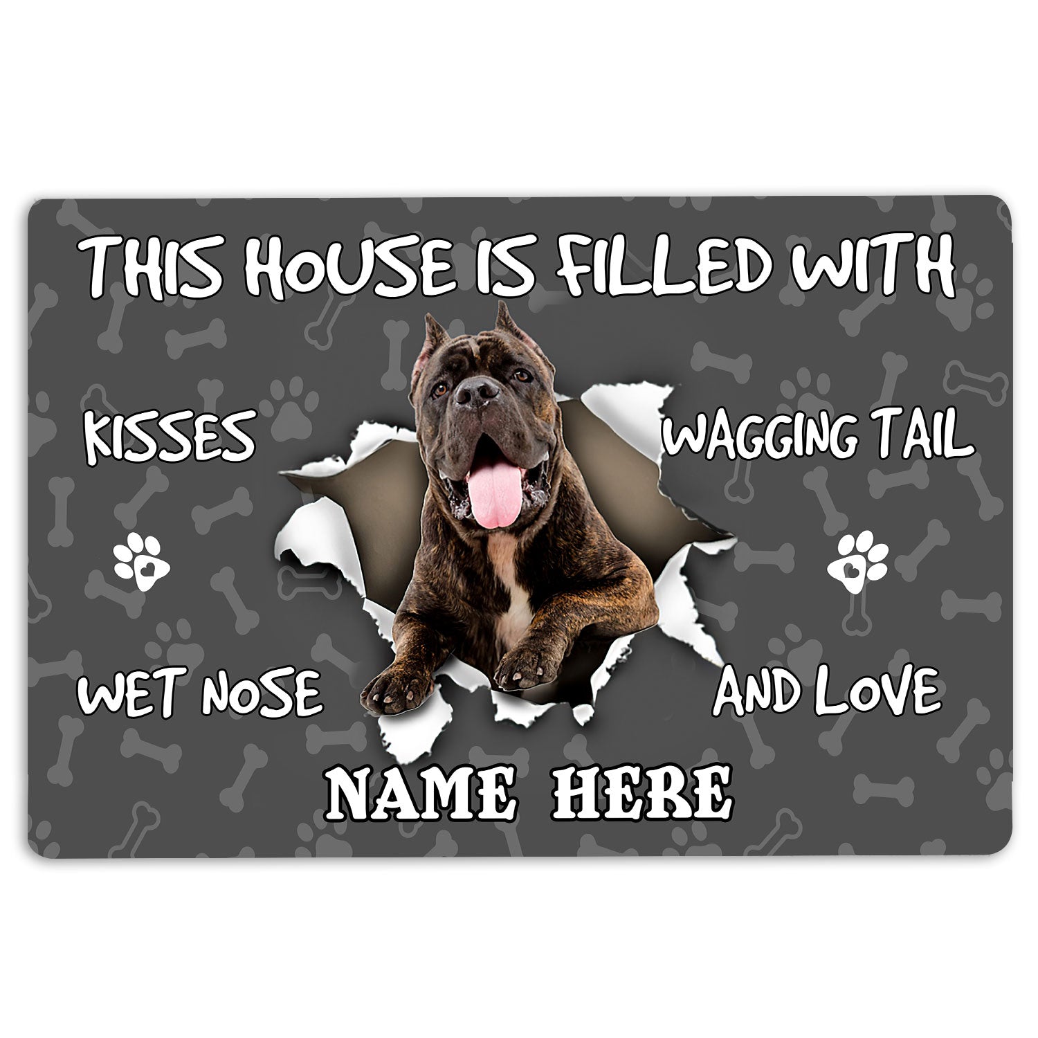 Ohaprints Doormat Outdoor Indoor Cane Corso Dog Pet Lover Pawprint