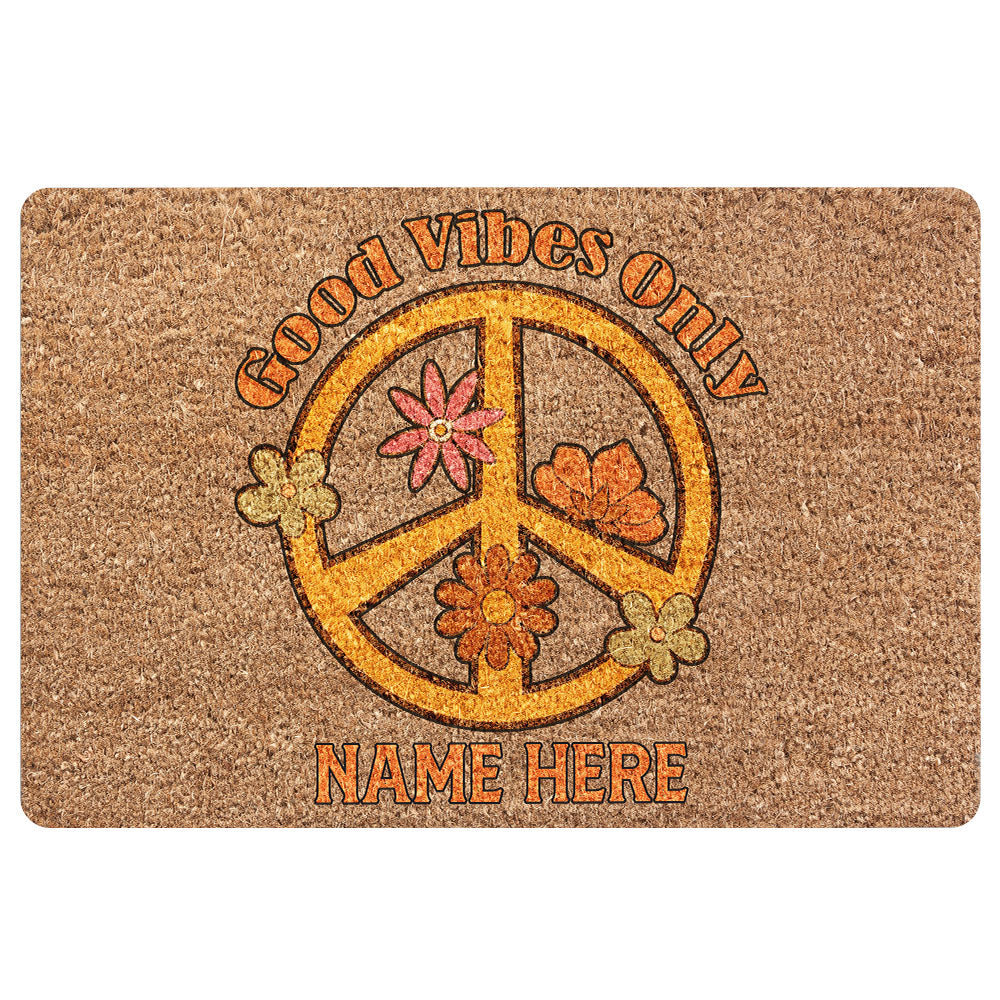 Hippie Peace Print Floor Mat