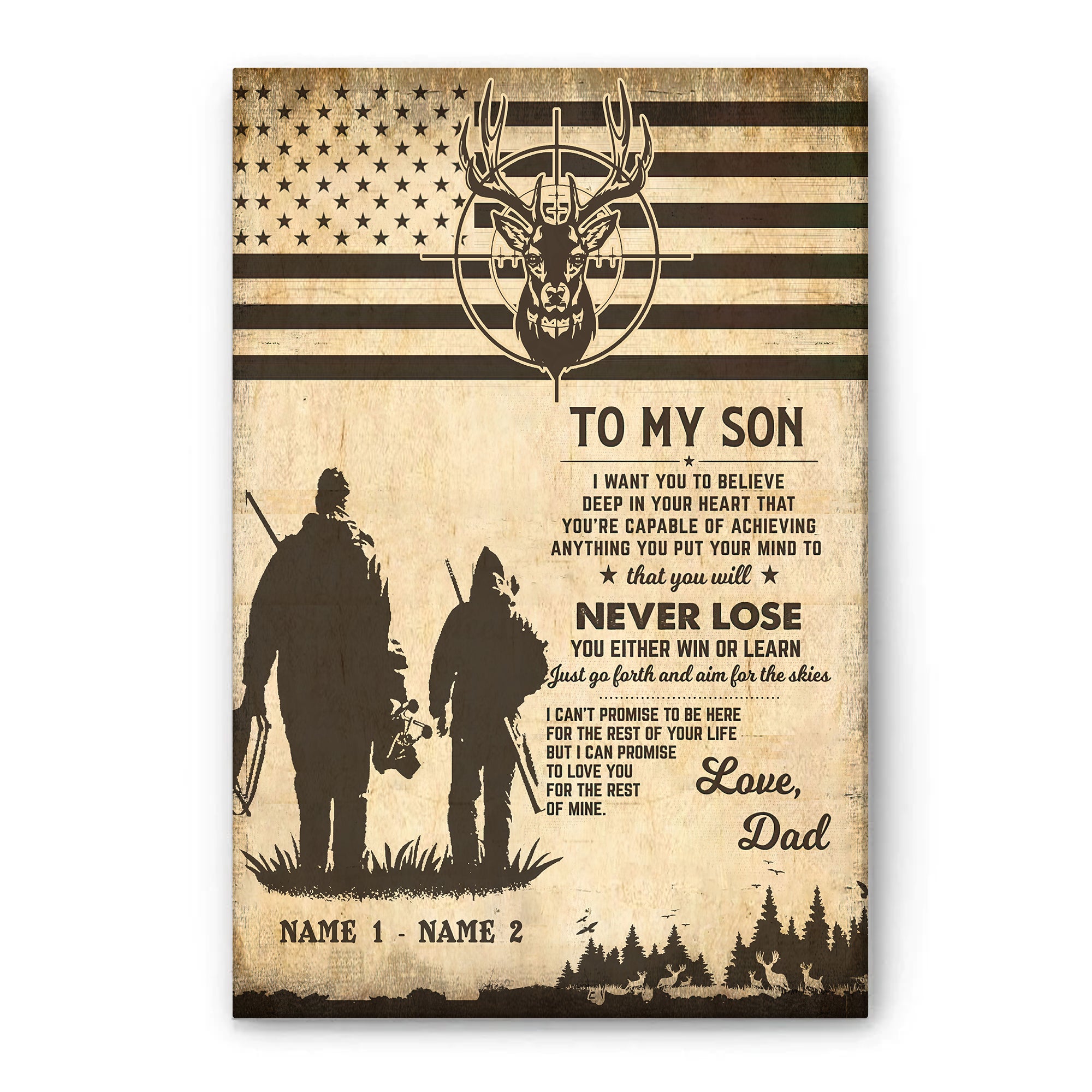 Hunting Gift For Dad From Son Dad Hunting Lover Canvas Gift For Dad