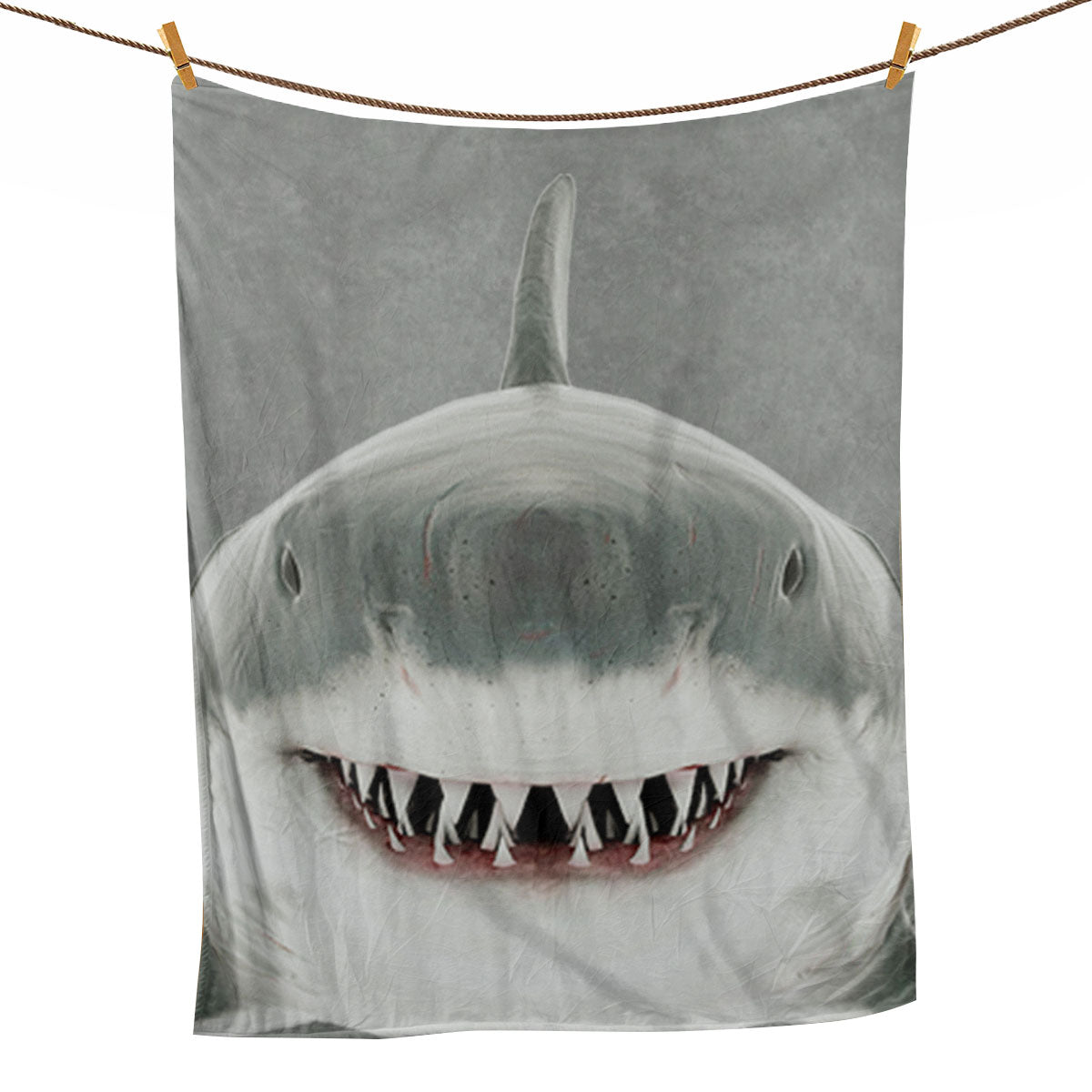 Ohaprints Fleece Sherpa Blanket Grey Shark Ocean Animal Lover