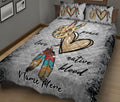 Ohaprints-Quilt-Bed-Set-Pillowcase-Native-American-Peace-Love-Native-Blood-Grey-Pattern-Custom-Personalized-Name-Blanket-Bedspread-Bedding-2669-King (90'' x 100'')