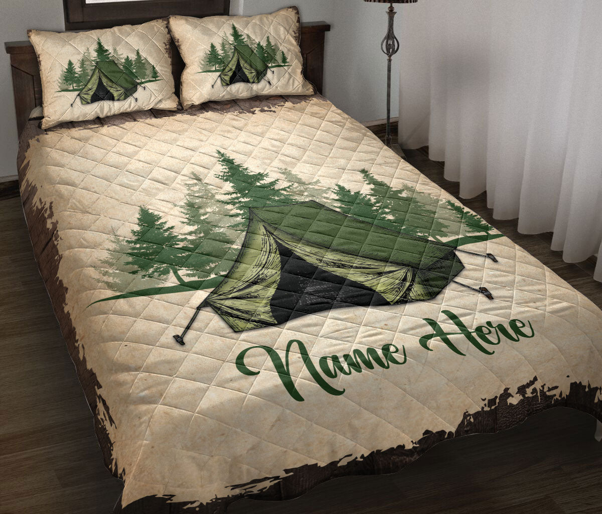 Ohaprints Quilt Bed Set Pillowcase Camping Camper Vintage