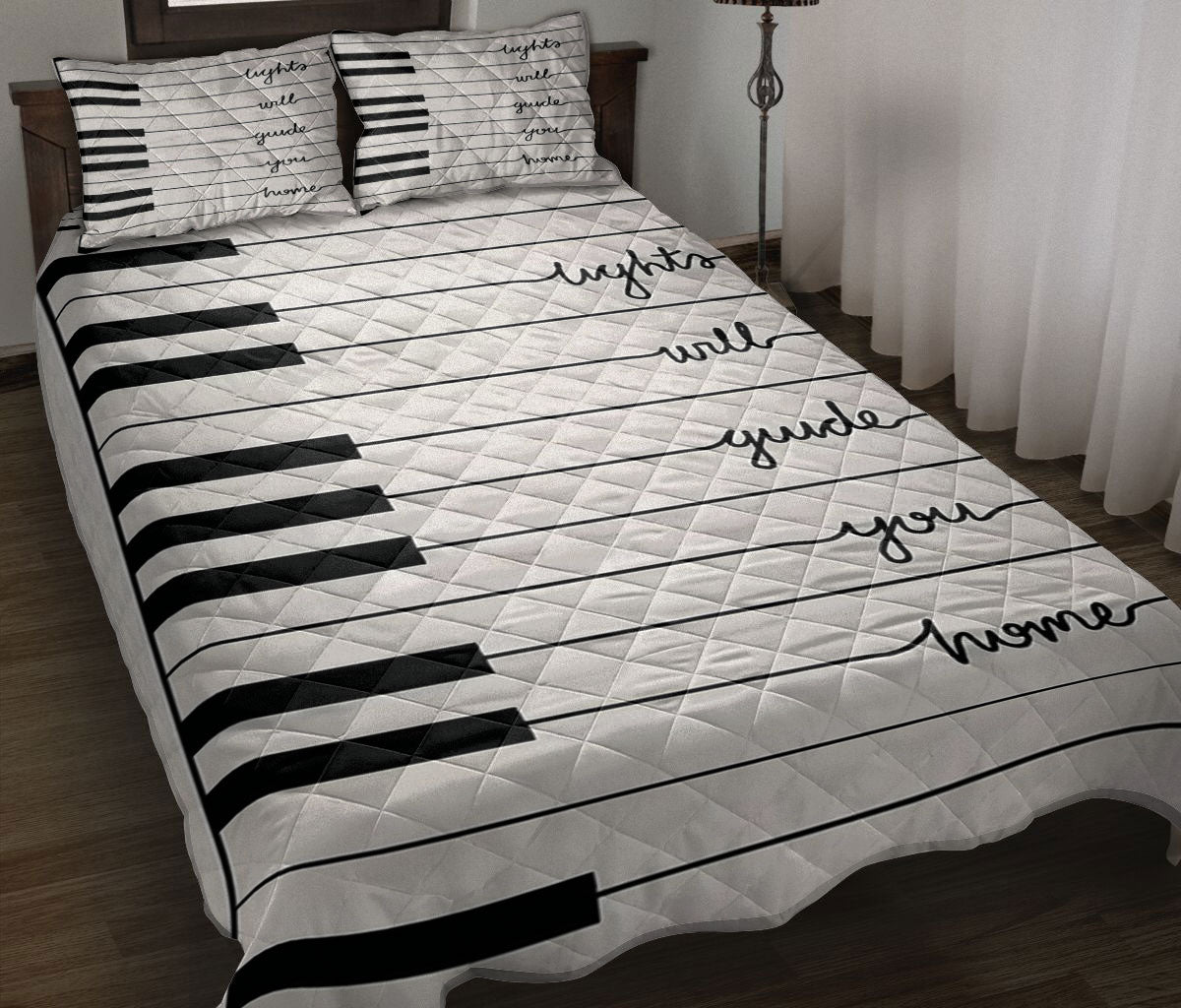 Ohaprints-Quilt-Bed-Set-Pillowcase-Piano-Light-Will-Guide-You-Home-Piano-Keys-Music-Notes-Gift-For-Pianist-Blanket-Bedspread-Bedding-2662-Throw (55'' x 60'')
