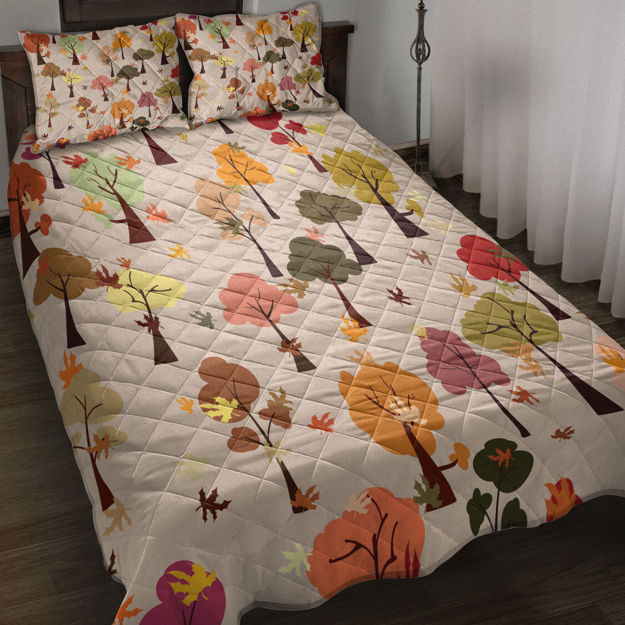 Autumn cheapest Maple Leaves Scalloped Edge Quilt Multi King