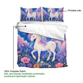 Unicorn duvet cover bedding set showing printable artwork and lightweight polyester fabric details