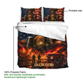 Firefighter duvet cover bedding set showing printable artwork, matching pillowcases, and lightweight polyester fabric