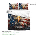 Eagle duvet cover bedding set showing the printed surface and soft polyester fabric detail