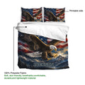 Eagle duvet cover bedding set product view showing the printed side, white reverse, and lightweight fabric
