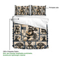 Miniature Schnauzer duvet cover and pillowcases shown with a close view of the printed side
