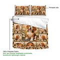 Beagle duvet cover and matching pillowcases shown with a printed side and soft lightweight fabric