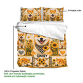 Shiba Inu duvet cover bedding set showing the printable side and soft polyester fabric detail