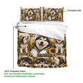 Alaskan Malamute duvet cover set showing the printable side and lightweight polyester fabric