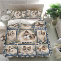 Ragdoll cat bedding set presented in a bright bedroom with matching pillowcases and floral cat artwork