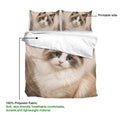 Ragdoll cat duvet cover set showing the printable side and soft polyester fabric detail