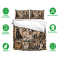 Great Dane bedding set shown with matching pillowcases, soft breathable fabric, and earthy rustic dog artwork