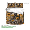Great Dane duvet cover showing printable artwork, sunflower details, and lightweight polyester fabric
