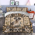 Great Dane duvet cover with floral dog artwork styled in a bright bedroom decor setting