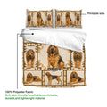 Bloodhound duvet cover bedding set shown open with matching pillowcases and a detailed dog pattern