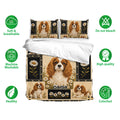 Cavalier King Charles bedding set with daisy artwork, pillowcases, and soft breathable fabric details