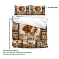 Brittany Spaniel duvet cover with matching pillowcases, printable artwork, and lightweight fabric details