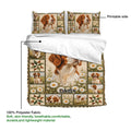 Brittany Spaniel duvet cover set showing the printable side and soft polyester fabric details