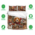 Beagle Christmas duvet cover bedding set with matching pillowcases shown in a soft, breathable bedding presentation