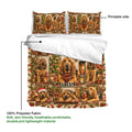 Bloodhound bedding set detail showing printed pillowcases, duvet cover artwork, and 100% polyester fabric