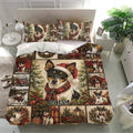 Festive Rat Terrier duvet cover bedding set presented in a bright bedroom with matching holiday pillowcases