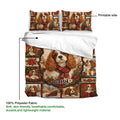 Cavalier King Charles duvet cover set showing the printed side and soft polyester fabric detail