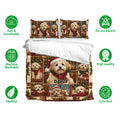Havanese Christmas duvet cover bedding set shown with matching pillowcases and soft breathable fabric details