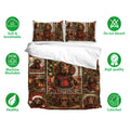 Boykin Spaniel Christmas duvet cover bedding set shown with matching pillowcases and soft, breathable fabric features