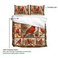 Cardinal duvet cover bedding set detail with printable surface and soft polyester fabric callouts