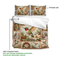 Hummingbird duvet cover and pillowcases shown with a printed side and soft polyester fabric details