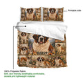Saint Bernard duvet cover set product guide showing the printed side and floral dog artwork