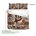 Saint Bernard duvet cover bedding set shown with the printable design side and a close view of the festive dog artwork