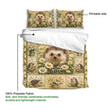 Hedgehog duvet cover set detail showing the printed front and matching pillowcases