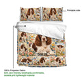 English Springer Spaniel duvet cover bedding set showing printable side and lightweight polyester fabric