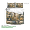 Greyhound duvet cover and pillowcases shown with a floral print side and soft polyester fabric details