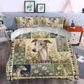 Greyhound floral duvet cover bedding set styled in a bright bedroom with coordinated pillowcases
