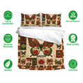 Butterfly bedding set with matching pillowcases, rich red and green Christmas artwork, and soft breathable styling