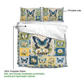 Butterfly duvet cover bedding set displayed with floral panels and a soft breathable fabric detail