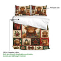 Highland cow duvet cover showing detailed Christmas patchwork artwork and printable fabric surface