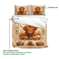 Highland cow duvet cover set with printable artwork and 100% polyester fabric feature guide