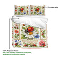 Ladybug duvet cover set product view highlighting the floral print and lightweight polyester fabric