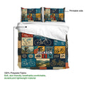 Bicycle duvet cover bedding set showing printable artwork, matching pillowcases, and lightweight polyester fabric