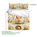 Hamster duvet cover and pillowcases shown with printable artwork and lightweight polyester fabric