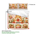 Hamster strawberry duvet cover set showing the printable artwork side and lightweight polyester fabric