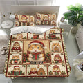 Holiday hamster bedding set presented in a bright bedroom with matching pillows and seasonal artwork