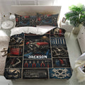Automotive mechanic bedding set displayed in a bright bedroom with engine, tools, gears, and garage-inspired artwork